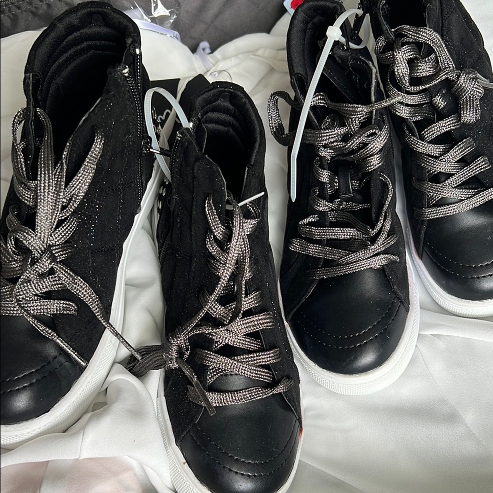 Kids Black High-Top Sneakers